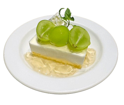 シャインマスカットのレアチーズケーキ